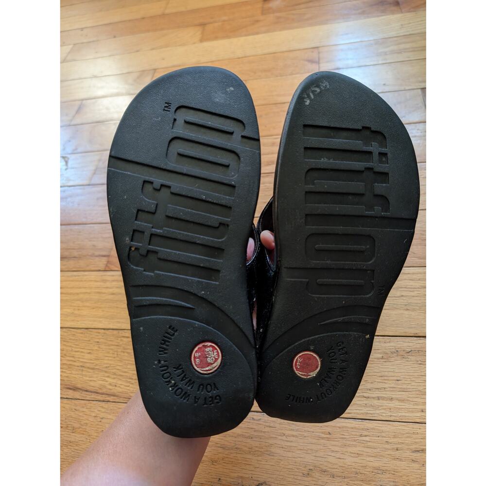 FITFLOP Black Sequin Flip Flops Thong Sandals Comfort Sole Women's Size 9 - Picture 6 of 10